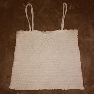 White scrunched tank